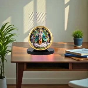 Car Desk/Table Top Lord Krishna Metal Golden Photo Stand 2x2 Inches, Compact & Stylish Spiritual Display For Car, Home & Office (Pack Of 1) (F18809) Car Desk/Table Top Lord Krishna Metal Golden Photo Stand 2x2 Inches, Compact & Stylish Spiritual Display For Car, Home & Office (Pack Of 1) (F18809)