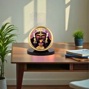 Car Desk/Table Top Kali Maa Metal Golden Photo Stand 2x2 Inches, Compact & Stylish Spiritual Display For Car, Home & Office (Pack Of 1) (F18822) Car Desk/Table Top Kali Maa Metal Golden Photo Stand 2x2 Inches, Compact & Stylish Spiritual Display For Car, Home & Office (Pack Of 1) (F18822)