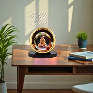 Car Desk/Table Top Little Krishna Metal Golden Photo Stand 2x2 Inches, Compact & Stylish Spiritual Display For Car, Home & Office (Pack Of 1) (F18838) Car Desk/Table Top Little Krishna Metal Golden Photo Stand 2x2 Inches, Compact & Stylish Spiritual Display For Car, Home & Office (Pack Of 1) (F18838)