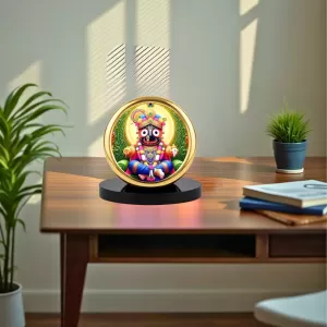 Car Desk/Table Top Lord Jagannath Metal Golden Photo Stand 2x2 Inches, Compact & Stylish Spiritual Display For Car, Home & Office (Pack Of 1) (F18846) Car Desk/Table Top Lord Jagannath Metal Golden Photo Stand 2x2 Inches, Compact & Stylish Spiritual Display For Car, Home & Office (Pack Of 1) (F18846)
