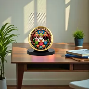 Car Desk/Table Top Lord Jagannath Metal Golden Photo Stand 2x2 Inches, Compact & Stylish Spiritual Display For Car, Home & Office (Pack Of 1) (F18851) Car Desk/Table Top Lord Jagannath Metal Golden Photo Stand 2x2 Inches, Compact & Stylish Spiritual Display For Car, Home & Office (Pack Of 1) (F18851)