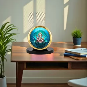 Car Desk/Table Top Lord Ganesha Metal Golden Photo Stand  2x2 Inches, Compact & Stylish Spiritual Display For Car, Home & Office (Pack Of 1) (F18862)