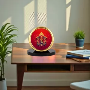 Car Desk/Table Top Lord Ganesha Metal Golden Photo Stand 2x2 Inches, Compact & Stylish Spiritual Display For Car, Home & Office (Pack Of 1) (F18871) Car Desk/Table Top Lord Ganesha Metal Golden Photo Stand 2x2 Inches, Compact & Stylish Spiritual Display For Car, Home & Office (Pack Of 1) (F18871)