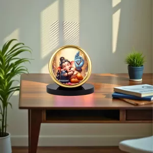 Car Desk/Table Top Lord Ganesha Metal Golden Photo Stand 2x2 Inches, Compact & Stylish Spiritual Display For Car, Home & Office (Pack Of 1) (F18890) Car Desk/Table Top Lord Ganesha Metal Golden Photo Stand 2x2 Inches, Compact & Stylish Spiritual Display For Car, Home & Office (Pack Of 1) (F18890)