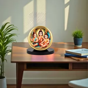 Car Desk/Table Top Rama Lakshmana Bharatha Metal Golden Photo Stand 2x2 Inches, Compact & Stylish Spiritual Display For Car, Home & Office (Pack Of 1) (F18905) Car Desk/Table Top Rama Lakshmana Bharatha Metal Golden Photo Stand 2x2 Inches, Compact & Stylish Spiritual Display For Car, Home & Office (Pack Of 1) (F18905)