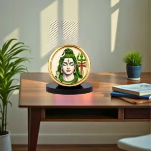 Car Desk/Table Top Lord Shiva Metal Golden Photo Stand 2x2 Inches, Compact & Stylish Spiritual Display For Car, Home & Office (Pack Of 1) (F18919) Car Desk/Table Top Lord Shiva Metal Golden Photo Stand 2x2 Inches, Compact & Stylish Spiritual Display For Car, Home & Office (Pack Of 1) (F18919)