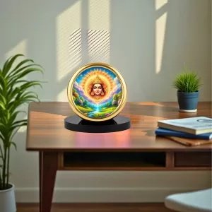 Car Desk/Table Top Lord Surya Bhagavan Metal Golden Photo Stand 2x2 Inches, Compact & Stylish Spiritual Display For Car, Home & Office (Pack Of 1) (F18927) Car Desk/Table Top Lord Surya Bhagavan Metal Golden Photo Stand 2x2 Inches, Compact & Stylish Spiritual Display For Car, Home & Office (Pack Of 1) (F18927)