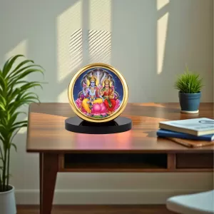 Car Desk/Table Top Lord Vishnu Laksmi Metal Golden Photo Stand 2x2 Inches, Compact & Stylish Spiritual Display For Car, Home & Office (Pack Of 1) (F20718) Car Desk/Table Top Lord Vishnu Laksmi Metal Golden Photo Stand 2x2 Inches, Compact & Stylish Spiritual Display For Car, Home & Office (Pack Of 1) (F20718)