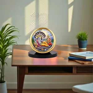 Car Desk/Table Top Lord Vishnu Laksmi Metal Golden Photo Stand 2x2 Inches, Compact & Stylish Spiritual Display For Car, Home & Office (Pack Of 1) (F20719) Car Desk/Table Top Lord Vishnu Laksmi Metal Golden Photo Stand 2x2 Inches, Compact & Stylish Spiritual Display For Car, Home & Office (Pack Of 1) (F20719)
