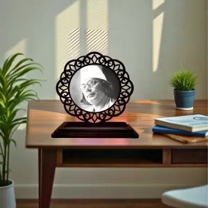 Car Desk/Table Top Kazi Nazrul Islam Wooden Photo Stand 3x4 Inches, Compact & Stylish Spiritual Display For Car, Home & Office (Pack Of 1) (F19550) Car Desk/Table Top Kazi Nazrul Islam Wooden Photo Stand 3x4 Inches, Compact & Stylish Spiritual Display For Car, Home & Office (Pack Of 1) (F19550)