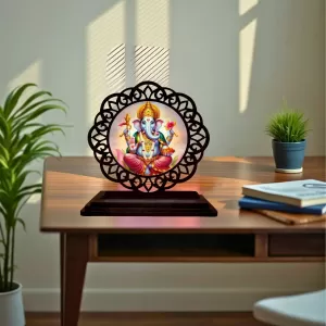 Car Desk/Table Top Lord Ganapathi Wooden Photo Stand 3x4 Inches, Compact & Stylish Spiritual Display For Car, Home & Office (Pack Of 1) (F19557) Car Desk/Table Top Lord Ganapathi Wooden Photo Stand 3x4 Inches, Compact & Stylish Spiritual Display For Car, Home & Office (Pack Of 1) (F19557)