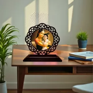 Car Desk/Table Top Lord Krishna With Yashodha Wooden Photo Stand 3x4 Inches, Compact & Stylish Spiritual Display For Car, Home & Office (Pack Of 1) (F19561) Car Desk/Table Top Lord Krishna With Yashodha Wooden Photo Stand 3x4 Inches, Compact & Stylish Spiritual Display For Car, Home & Office (Pack Of 1) (F19561)