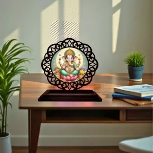Car Desk/Table Top Lord Ganesha Wooden Photo Stand 3x4 Inches, Compact & Stylish Spiritual Display For Car, Home & Office (Pack Of 1) (F19593) Car Desk/Table Top Lord Ganesha Wooden Photo Stand 3x4 Inches, Compact & Stylish Spiritual Display For Car, Home & Office (Pack Of 1) (F19593)