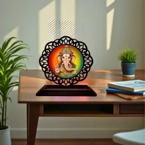 Car Desk/Table Top Lord Ganesha Wooden Photo Stand 3x4 Inches, Compact & Stylish Spiritual Display For Car, Home & Office (Pack Of 1) (F19605) Car Desk/Table Top Lord Ganesha Wooden Photo Stand 3x4 Inches, Compact & Stylish Spiritual Display For Car, Home & Office (Pack Of 1) (F19605)