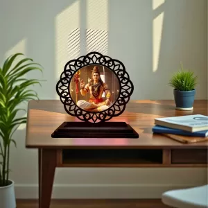 Car Desk/Table Top Lord Shiva Wooden Photo Stand 3x4 Inches, Compact & Stylish Spiritual Display For Car, Home & Office (Pack Of 1) (F19610) Car Desk/Table Top Lord Shiva Wooden Photo Stand 3x4 Inches, Compact & Stylish Spiritual Display For Car, Home & Office (Pack Of 1) (F19610)