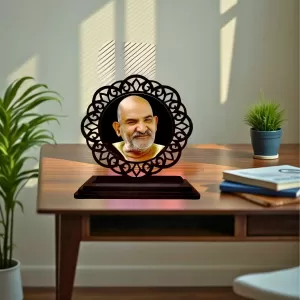 Car Desk/Table Top Neem Karoli Baba Wooden Photo Stand 3x4 Inches, Compact & Stylish Spiritual Display For Car, Home & Office (Pack Of 1) (F19621) Car Desk/Table Top Neem Karoli Baba Wooden Photo Stand 3x4 Inches, Compact & Stylish Spiritual Display For Car, Home & Office (Pack Of 1) (F19621)