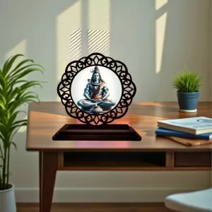 Car Desk/Table Top Lord Shiva Wooden Photo Stand 3x4 Inches, Compact & Stylish Spiritual Display For Car, Home & Office (Pack Of 1) (F19640) Car Desk/Table Top Lord Shiva Wooden Photo Stand 3x4 Inches, Compact & Stylish Spiritual Display For Car, Home & Office (Pack Of 1) (F19640)