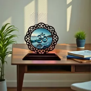 Car Desk/Table Top Om Symbol Wooden Photo Stand 3x4 Inches, Compact & Stylish Spiritual Display For Car, Home & Office (Pack Of 1) (F19652) Car Desk/Table Top Om Symbol Wooden Photo Stand 3x4 Inches, Compact & Stylish Spiritual Display For Car, Home & Office (Pack Of 1) (F19652)