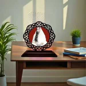 Car Desk/Table Top Saradha Maa Wooden Photo Stand 3x4 Inches, Compact & Stylish Spiritual Display For Car, Home & Office (Pack Of 1) (F19654) Car Desk/Table Top Saradha Maa Wooden Photo Stand 3x4 Inches, Compact & Stylish Spiritual Display For Car, Home & Office (Pack Of 1) (F19654)