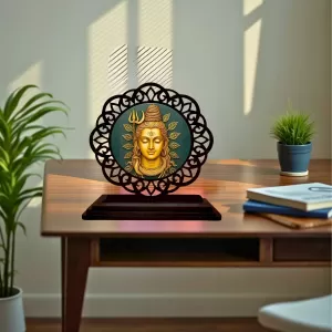 Car Desk/Table Top Lord Shiva Wooden Photo Stand 3x4 Inches, Compact & Stylish Spiritual Display For Car, Home & Office (Pack Of 1) (F19667) Car Desk/Table Top Lord Shiva Wooden Photo Stand 3x4 Inches, Compact & Stylish Spiritual Display For Car, Home & Office (Pack Of 1) (F19667)