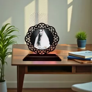 Car Desk/Table Top Sarada Maa Wooden Photo Stand 3x4 Inches, Compact & Stylish Spiritual Display For Car, Home & Office (Pack Of 1) (F19668) Car Desk/Table Top Sarada Maa Wooden Photo Stand 3x4 Inches, Compact & Stylish Spiritual Display For Car, Home & Office (Pack Of 1) (F19668)