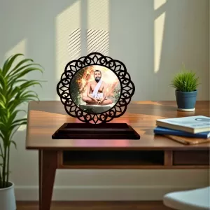 Car Desk/Table Top Ramana Maharshi Wooden Photo Stand 3x4 Inches, Compact & Stylish Spiritual Display For Car, Home & Office (Pack Of 1) (F19670) Car Desk/Table Top Ramana Maharshi Wooden Photo Stand 3x4 Inches, Compact & Stylish Spiritual Display For Car, Home & Office (Pack Of 1) (F19670)