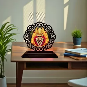 Car Desk/Table Top Khatu Shyam Baba Wooden Photo Stand 3x4 Inches, Compact & Stylish Spiritual Display For Car, Home & Office (Pack Of 1) (F19672) Car Desk/Table Top Khatu Shyam Baba Wooden Photo Stand 3x4 Inches, Compact & Stylish Spiritual Display For Car, Home & Office (Pack Of 1) (F19672)