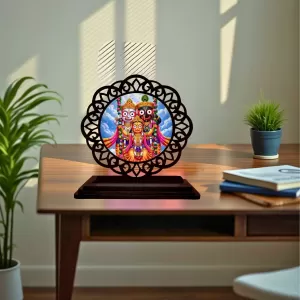 Car Desk/Table Top Lord Jagannath Wooden Photo Stand 3x4 Inches, Compact & Stylish Spiritual Display For Car, Home & Office (Pack Of 1) (F19676) Car Desk/Table Top Lord Jagannath Wooden Photo Stand 3x4 Inches, Compact & Stylish Spiritual Display For Car, Home & Office (Pack Of 1) (F19676)