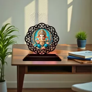 Car Desk/Table Top Lord Gansha Wooden Photo Stand 3x4 Inches, Compact & Stylish Spiritual Display For Car, Home & Office (Pack Of 1) (F19682) Car Desk/Table Top Lord Gansha Wooden Photo Stand 3x4 Inches, Compact & Stylish Spiritual Display For Car, Home & Office (Pack Of 1) (F19682)