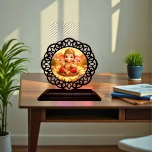 Car Desk/Table Top Lord Ganesha Wooden Photo Stand 3x4 Inches, Compact & Stylish Spiritual Display For Car, Home & Office (Pack Of 1) (F19686) Car Desk/Table Top Lord Ganesha Wooden Photo Stand 3x4 Inches, Compact & Stylish Spiritual Display For Car, Home & Office (Pack Of 1) (F19686)