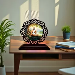 Car Desk/Table Top Ramakrishna Paramahamsa Wooden Photo Stand 3x4 Inches, Compact & Stylish Spiritual Display For Car, Home & Office (Pack Of 1) (F19713) Car Desk/Table Top Ramakrishna Paramahamsa Wooden Photo Stand 3x4 Inches, Compact & Stylish Spiritual Display For Car, Home & Office (Pack Of 1) (F19713)