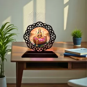 Car Desk/Table Top Goddess Lakshmi Wooden Photo Stand 3x4 Inches, Compact & Stylish Spiritual Display For Car, Home & Office (Pack Of 1) (F19727) Car Desk/Table Top Goddess Lakshmi Wooden Photo Stand 3x4 Inches, Compact & Stylish Spiritual Display For Car, Home & Office (Pack Of 1) (F19727)