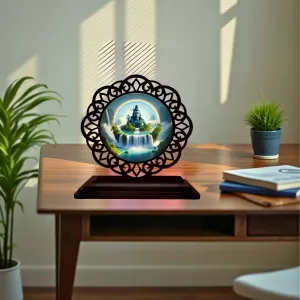 Car Desk/Table Top Lord Shiva Wooden Photo Stand 3x4 Inches, Compact & Stylish Spiritual Display For Car, Home & Office (Pack Of 1) (F19728) Car Desk/Table Top Lord Shiva Wooden Photo Stand 3x4 Inches, Compact & Stylish Spiritual Display For Car, Home & Office (Pack Of 1) (F19728)