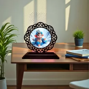 Car Desk/Table Top Lord Ganesha Wooden Photo Stand 3x4 Inches, Compact & Stylish Spiritual Display For Car, Home & Office (Pack Of 1) (F19730) Car Desk/Table Top Lord Ganesha Wooden Photo Stand 3x4 Inches, Compact & Stylish Spiritual Display For Car, Home & Office (Pack Of 1) (F19730)