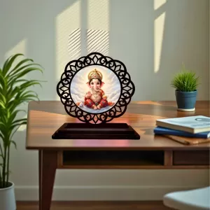 Car Desk/Table Top Lord Ganesha Wooden Photo Stand 3x4 Inches, Compact & Stylish Spiritual Display For Car, Home & Office (Pack Of 1) (F19731) Car Desk/Table Top Lord Ganesha Wooden Photo Stand 3x4 Inches, Compact & Stylish Spiritual Display For Car, Home & Office (Pack Of 1) (F19731)