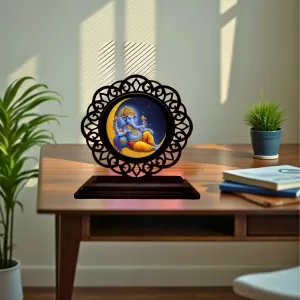 Car Desk/Table Top Lord Ganesha Wooden Photo Stand 3x4 Inches, Compact & Stylish Spiritual Display For Car, Home & Office (Pack Of 1) (F19743) Car Desk/Table Top Lord Ganesha Wooden Photo Stand 3x4 Inches, Compact & Stylish Spiritual Display For Car, Home & Office (Pack Of 1) (F19743)