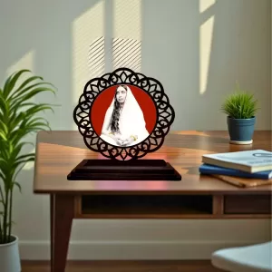 Car Desk/Table Top Sarada Maa Wooden Photo Stand 3x4 Inches, Compact & Stylish Spiritual Display For Car, Home & Office (Pack Of 1) (F19747) Car Desk/Table Top Sarada Maa Wooden Photo Stand 3x4 Inches, Compact & Stylish Spiritual Display For Car, Home & Office (Pack Of 1) (F19747)