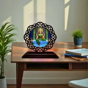 Car Desk/Table Top Goddess Lakshmi Wooden Photo Stand 3x4 Inches, Compact & Stylish Spiritual Display For Car, Home & Office (Pack Of 1) (F19754) Car Desk/Table Top Goddess Lakshmi Wooden Photo Stand 3x4 Inches, Compact & Stylish Spiritual Display For Car, Home & Office (Pack Of 1) (F19754)