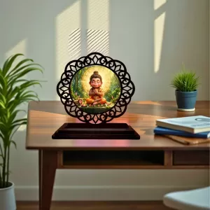 Car Desk/Table Top Lord Hanuman Wooden Photo Stand 3x4 Inches, Compact & Stylish Spiritual Display For Car, Home & Office (Pack Of 1) (F19755) Car Desk/Table Top Lord Hanuman Wooden Photo Stand 3x4 Inches, Compact & Stylish Spiritual Display For Car, Home & Office (Pack Of 1) (F19755)