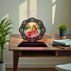 Car Desk/Table Top Little Radha Wooden Photo Stand 3x4 Inches, Compact & Stylish Spiritual Display For Car, Home & Office (Pack Of 1) (F19763) Car Desk/Table Top Little Radha Wooden Photo Stand 3x4 Inches, Compact & Stylish Spiritual Display For Car, Home & Office (Pack Of 1) (F19763)