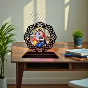 Car Desk/Table Top Yashodha And Krishna Wooden Photo Stand 3x4 Inches, Compact & Stylish Spiritual Display For Car, Home & Office (Pack Of 1) (F19766) Car Desk/Table Top Yashodha And Krishna Wooden Photo Stand 3x4 Inches, Compact & Stylish Spiritual Display For Car, Home & Office (Pack Of 1) (F19766)