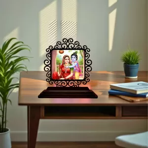 Car Desk/Table Top Yashodha With Krishna Wooden Photo Stand 3x4 Inches, Compact & Stylish Spiritual Display For Car, Home & Office (Pack Of 1) (F19772) Car Desk/Table Top Yashodha With Krishna Wooden Photo Stand 3x4 Inches, Compact & Stylish Spiritual Display For Car, Home & Office (Pack Of 1) (F19772)