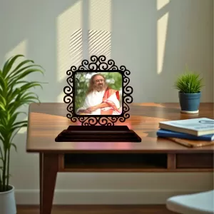 Car Desk/Table Top Sri Sri Ravi Shankar Wooden Photo Stand 3x4 Inches, Compact & Stylish Spiritual Display For Car, Home & Office (Pack Of 1) (F19778) Car Desk/Table Top Sri Sri Ravi Shankar Wooden Photo Stand 3x4 Inches, Compact & Stylish Spiritual Display For Car, Home & Office (Pack Of 1) (F19778)