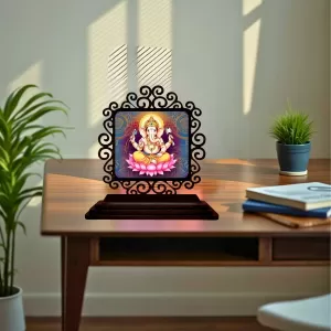 Car Desk/Table Top Lord Ganesha Wooden Photo Stand 3x4 Inches, Compact & Stylish Spiritual Display For Car, Home & Office (Pack Of 1) (F19803) Car Desk/Table Top Lord Ganesha Wooden Photo Stand 3x4 Inches, Compact & Stylish Spiritual Display For Car, Home & Office (Pack Of 1) (F19803)