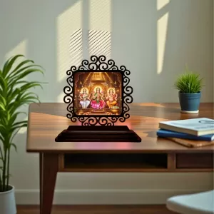 Car Desk/Table Top Goddess Lakshmi Wooden Photo Stand 3x4 Inches, Compact & Stylish Spiritual Display For Car, Home & Office (Pack Of 1) (F19809) Car Desk/Table Top Goddess Lakshmi Wooden Photo Stand 3x4 Inches, Compact & Stylish Spiritual Display For Car, Home & Office (Pack Of 1) (F19809)