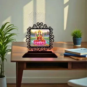 Car Desk/Table Top Goddess Lakshmi Wooden Photo Stand 3x4 Inches, Compact & Stylish Spiritual Display For Car, Home & Office (Pack Of 1) (F19830) Car Desk/Table Top Goddess Lakshmi Wooden Photo Stand 3x4 Inches, Compact & Stylish Spiritual Display For Car, Home & Office (Pack Of 1) (F19830)