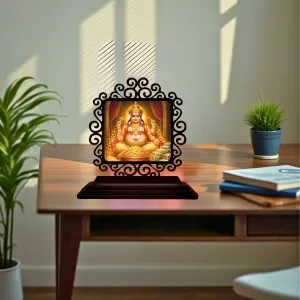 Car Desk/Table Top Lord Kubera Wooden Photo Stand 3x4 Inches, Compact & Stylish Spiritual Display For Car, Home & Office (Pack Of 1) (F19835) Car Desk/Table Top Lord Kubera Wooden Photo Stand 3x4 Inches, Compact & Stylish Spiritual Display For Car, Home & Office (Pack Of 1) (F19835)