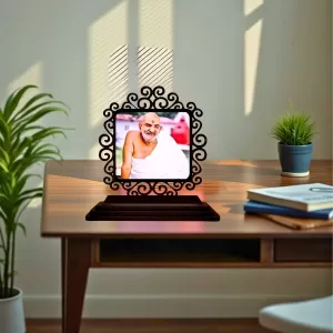 Car Desk/Table Top Neem Karoli Baba Wooden Photo Stand 3x4 Inches, Compact & Stylish Spiritual Display For Car, Home & Office (Pack Of 1) (F19847) Car Desk/Table Top Neem Karoli Baba Wooden Photo Stand 3x4 Inches, Compact & Stylish Spiritual Display For Car, Home & Office (Pack Of 1) (F19847)