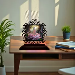 Car Desk/Table Top Ramkrishna Paramahamsa Wooden Photo Stand 3x4 Inches, Compact & Stylish Spiritual Display For Car, Home & Office (Pack Of 1) (F19854) Car Desk/Table Top Ramkrishna Paramahamsa Wooden Photo Stand 3x4 Inches, Compact & Stylish Spiritual Display For Car, Home & Office (Pack Of 1) (F19854)