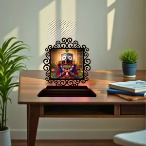 Car Desk/Table Top Lord Jagannath Wooden Photo Stand 3x4 Inches, Compact & Stylish Spiritual Display For Car, Home & Office (Pack Of 1) (F19859) Car Desk/Table Top Lord Jagannath Wooden Photo Stand 3x4 Inches, Compact & Stylish Spiritual Display For Car, Home & Office (Pack Of 1) (F19859)